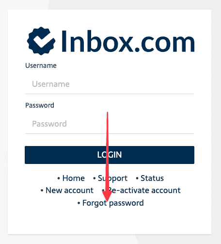 inbox.com forgot password