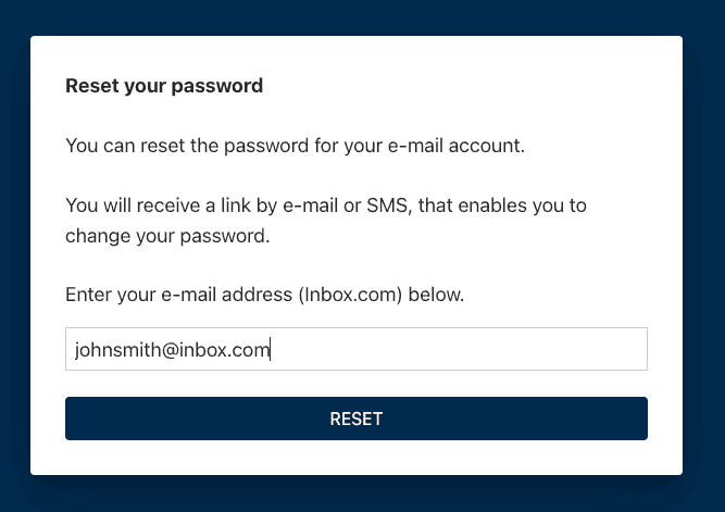 forgot password inbox.com enter mail